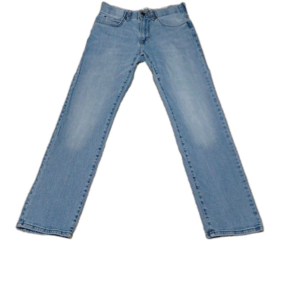 Lee Men’s Jeans 29x30 Slim Fit Straight Leg Elastic Waist Stretch Denim Blue Pan